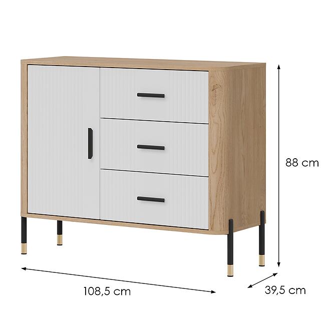 Komód Dante Dt03  Dąb Cremona/Fehér