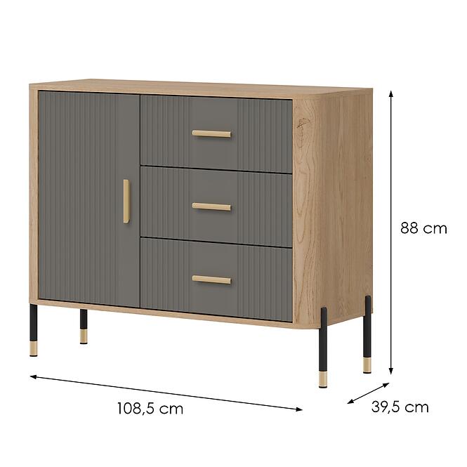 Komód Dante Dt03  Dąb Cremona/Szürke