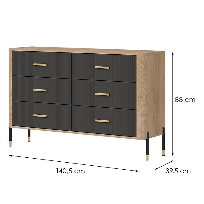 Komód Dante Dt04  Dąb Cremona/Antracit