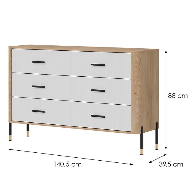 Komód Dante Dt04  Dąb Cremona/Fehér