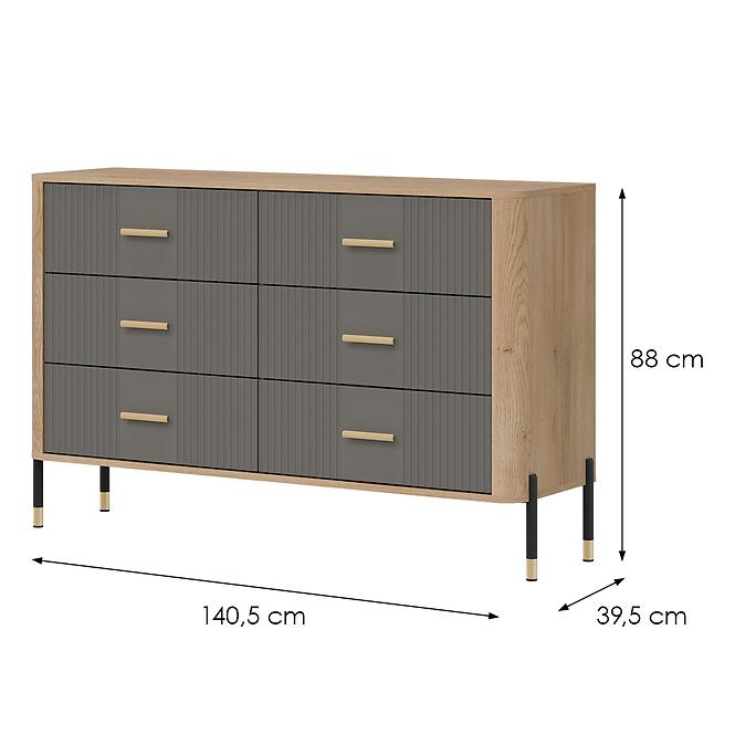 Komód Dante Dt04  Dąb Cremona/Szürke