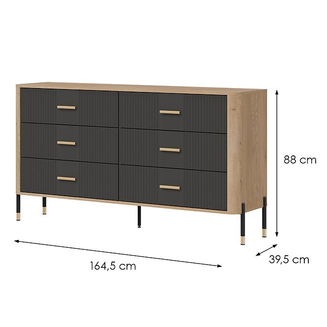 Komód Dante Dt05  Dąb Cremona/Antracit