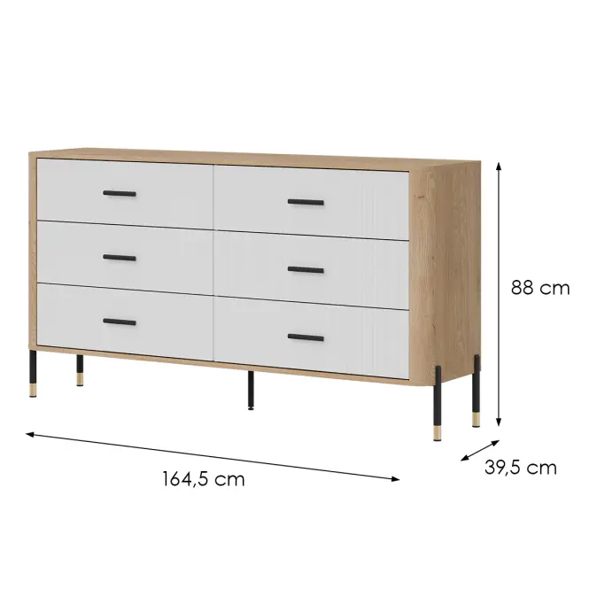 Komód Dante Dt05  Dąb Cremona/Fehér