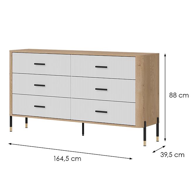 Komód Dante Dt05  Dąb Cremona/Fehér