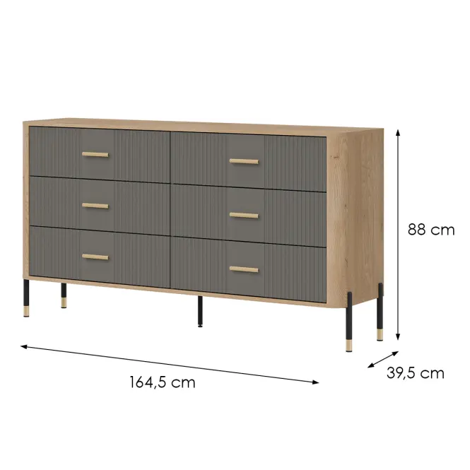 Komód Dante Dt05  Dąb Cremona/Szürke