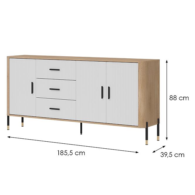 Komód Dante Dt07 Dąb Cremona/Fehér