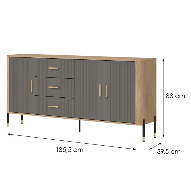 Komód Dante Dt07 Dąb Cremona/Szürke