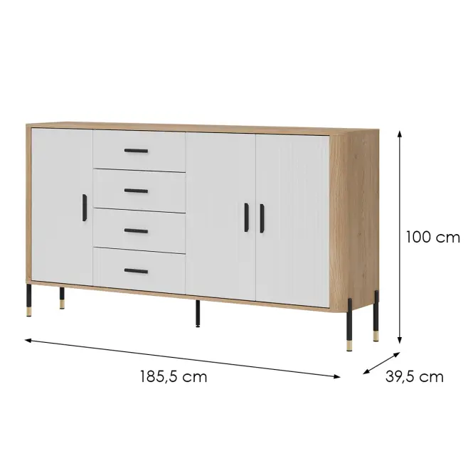 Komód Dante Dt10 Dąb Cremona/Fehér