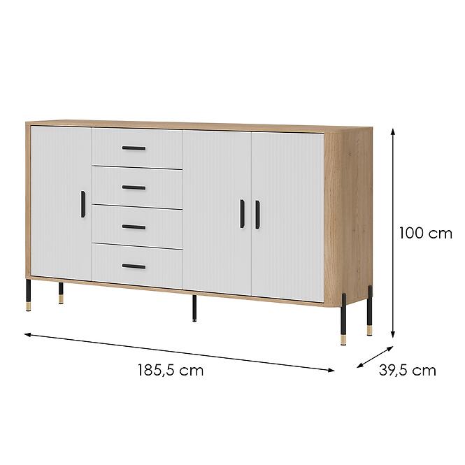 Komód Dante Dt10 Dąb Cremona/Fehér,7