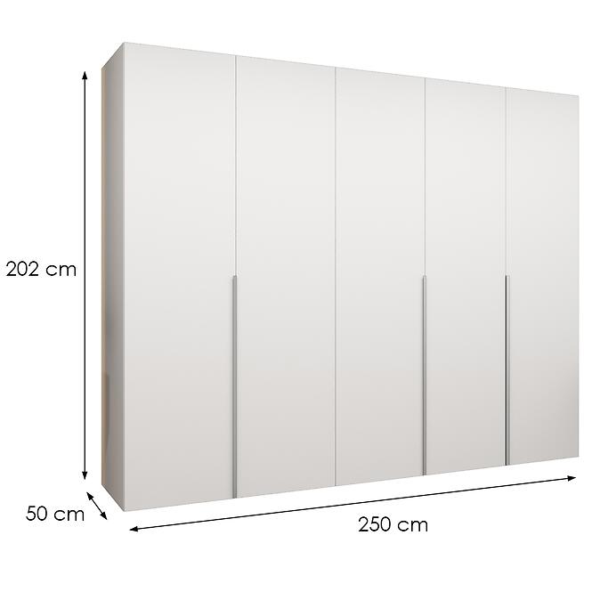 Szekrény Alicante I 250 fehér/ezüst