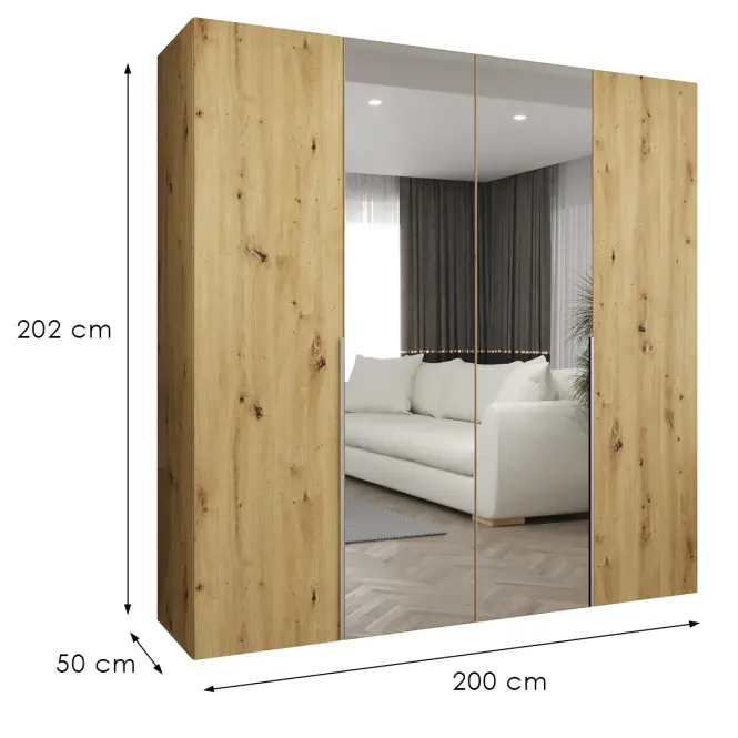 Szekrény Alicante II 200 artisan ezüst