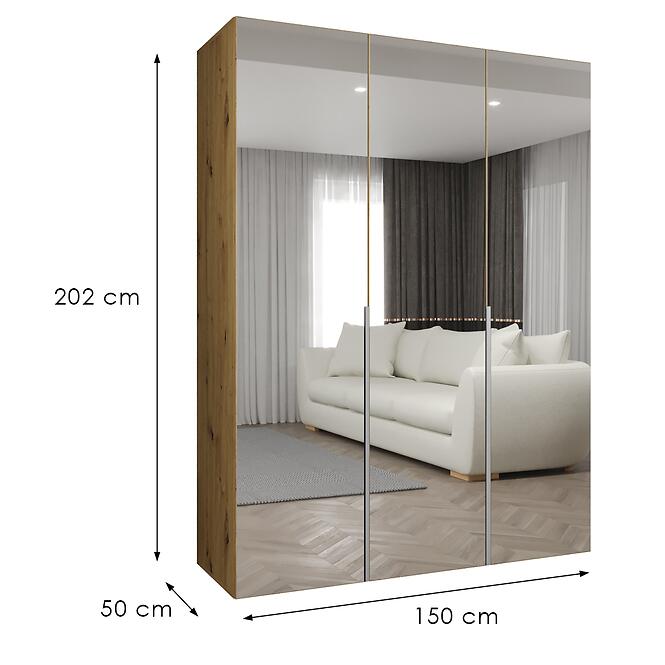 Szekrény Alicante III 150 artisan ezüst,4
