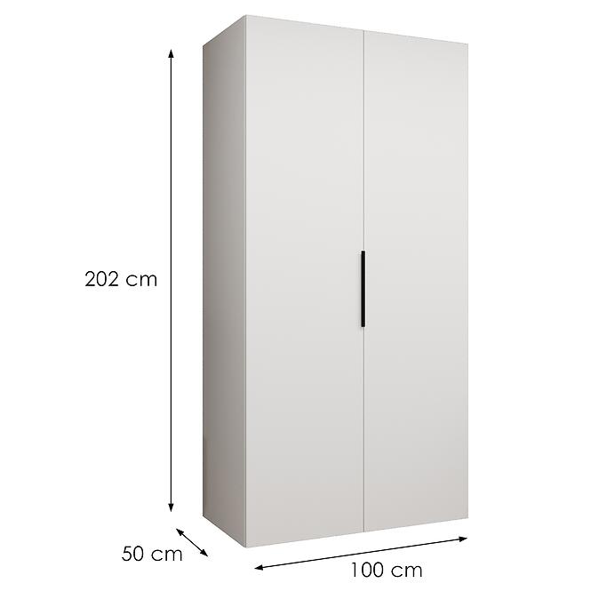 Szekrény Marbella I 100 fehér/fekete,2