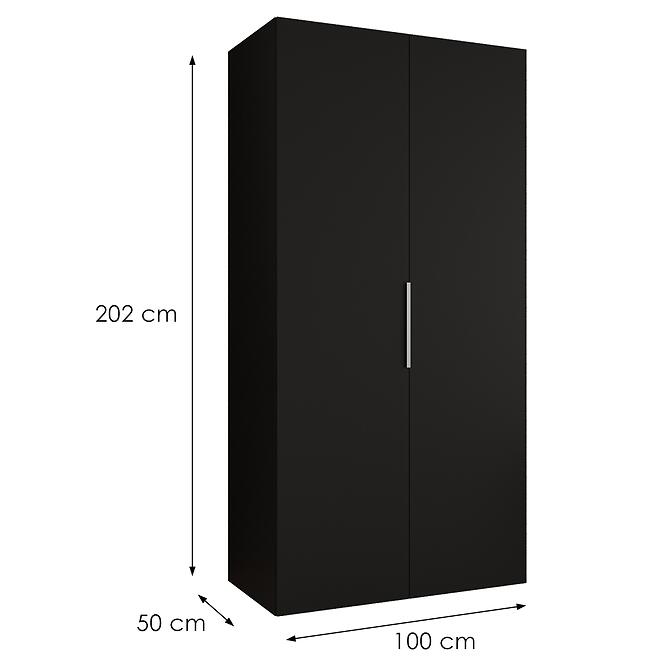 Szekrény Marbella I 100 fekete/ezüst,2