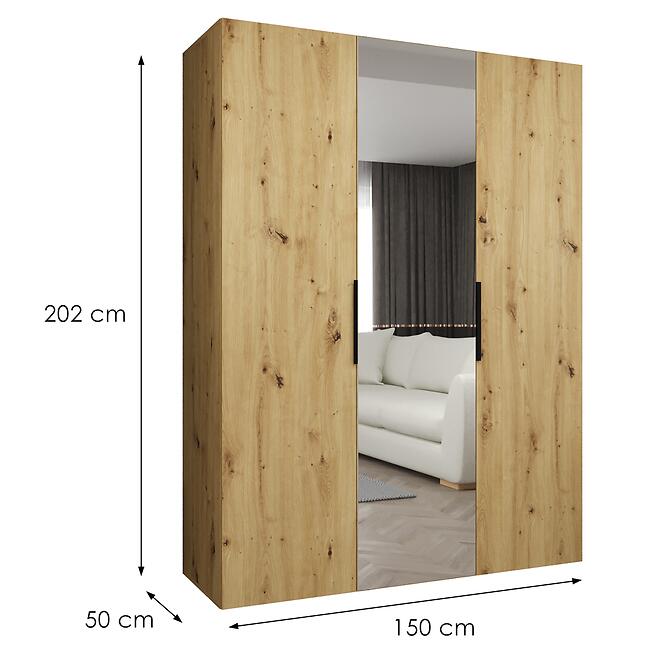 Szekrény Marbella II 150 artisan fekete