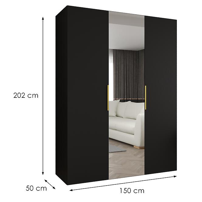 Szekrény Marbella II 150 fekete/arany,2