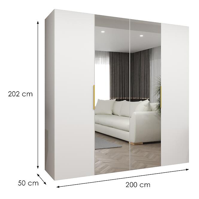 Szekrény Marbella II 200 fehér/arany