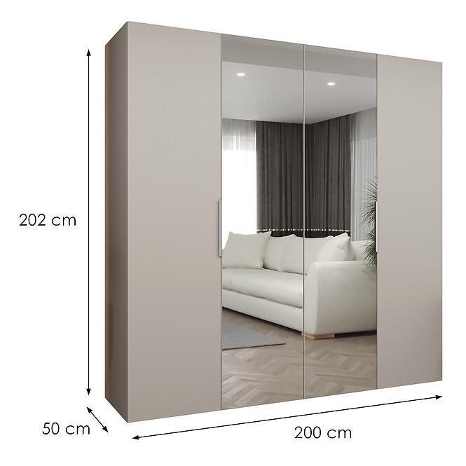 Szekrény Marbella II 200 kasmír/ezüst