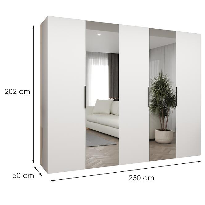 Szekrény Marbella II 250 fehér/fekete