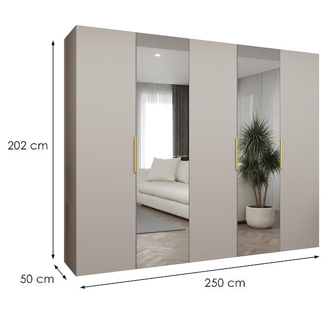 Szekrény Marbella II 250 kasmír/arany