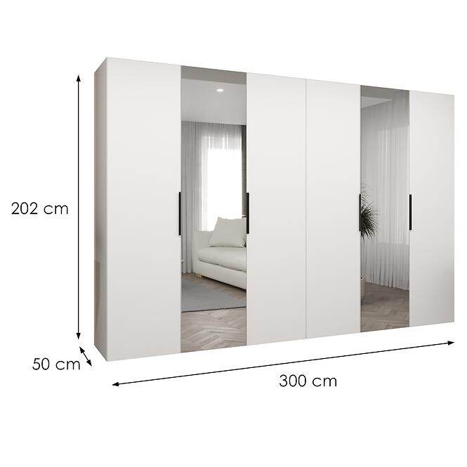 Szekrény Marbella II 300 fehér/fekete