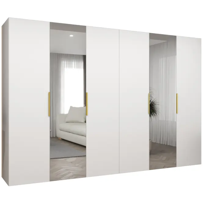 Szekrény Marbella II 300 fehér/arany