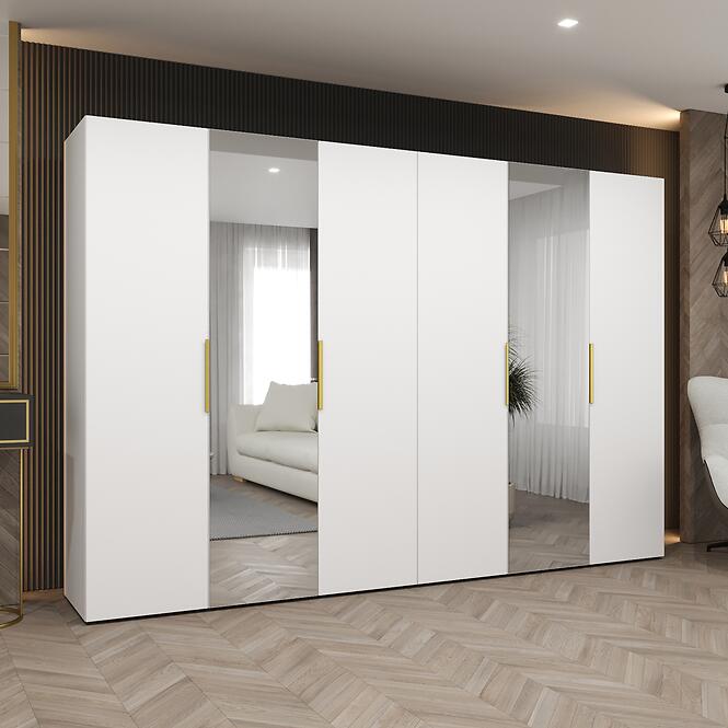 Szekrény Marbella II 300 fehér/arany
