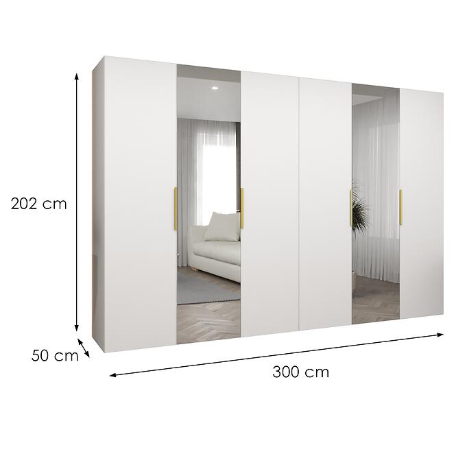 Szekrény Marbella II 300 fehér/arany