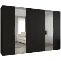 Szekrény Marbella II 300 fekete/arany