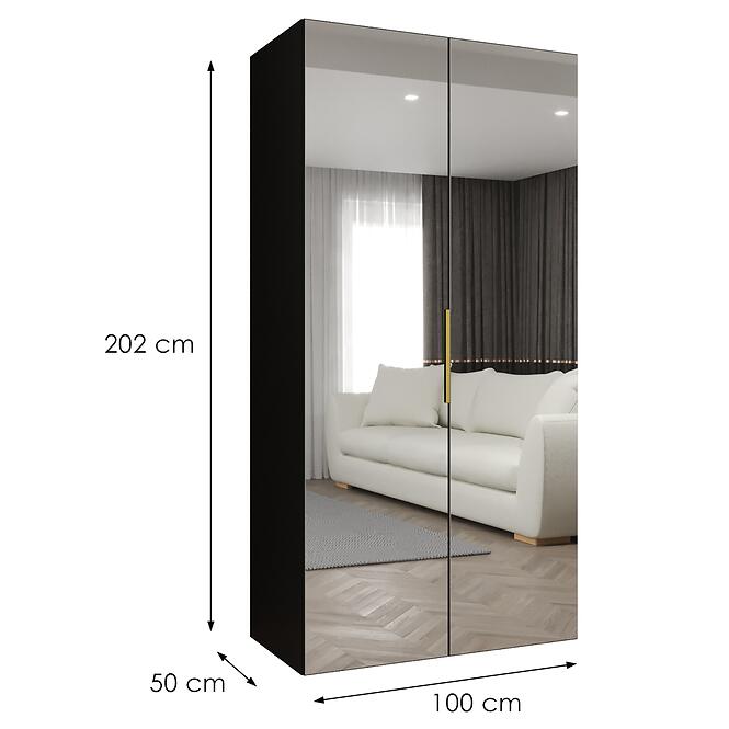 Szekrény Marbella III 100 fekete/arany