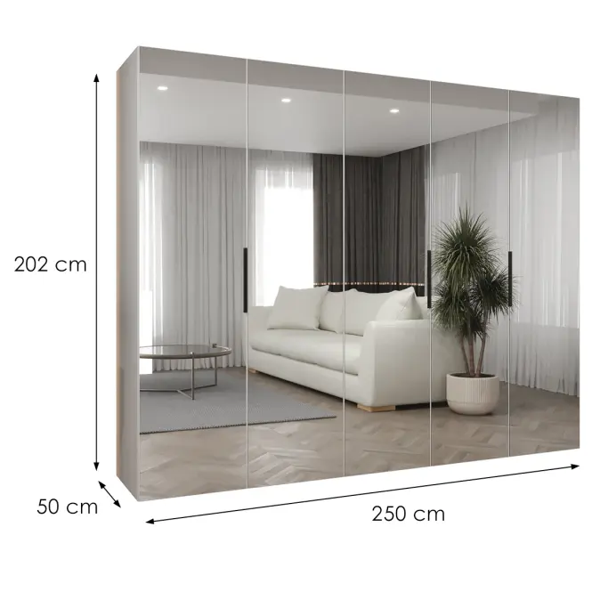 Szekrény Marbella III 250 fehér/fekete