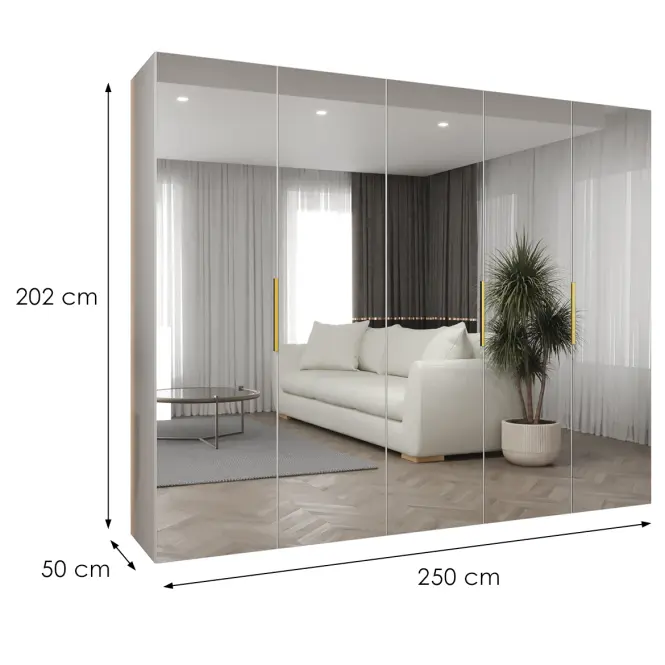 Szekrény Marbella III 250 fehér/arany