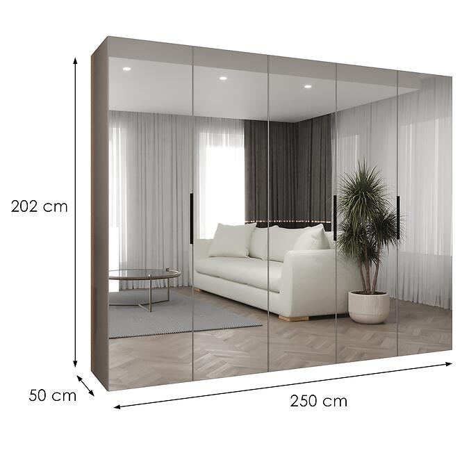 Szekrény Marbella III 250 kasmír/fekete