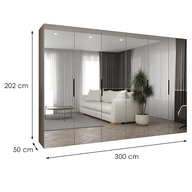 Szekrény Marbella III 300 kasmír/fekete