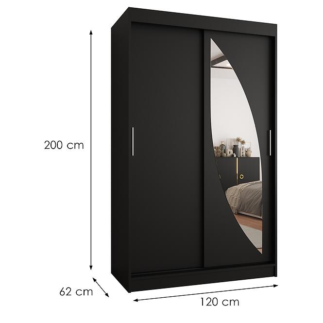 Szekrény Milo 120 fekete