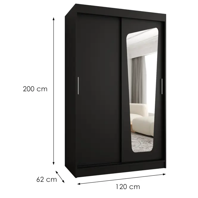 Szekrény Moka 120 fekete