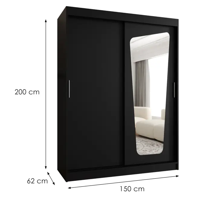Szekrény Moka 150 fekete,2