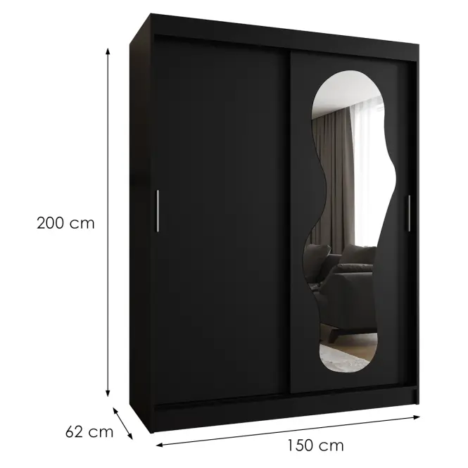 Szekrény Ultra 150 fekete,2