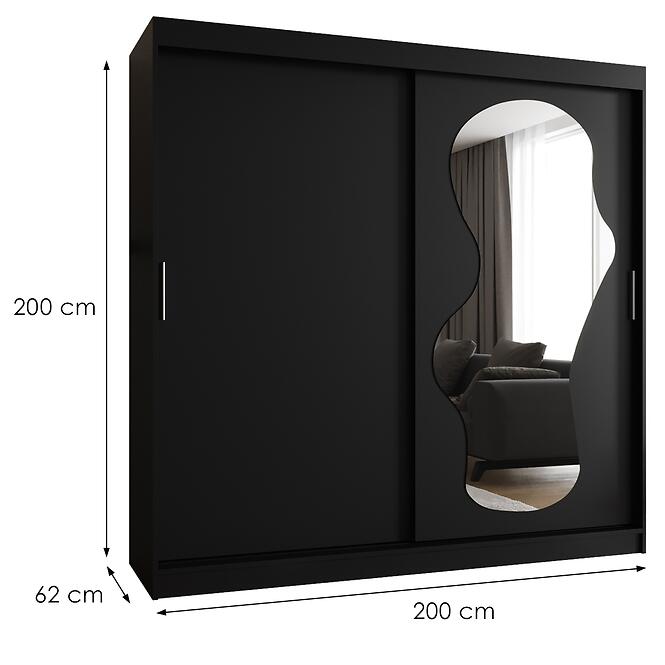 Szekrény Ultra 200 fekete,2