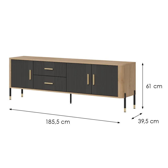 Komód Dante Rtv Dt02 Tölgy Cremona/Antracit,6