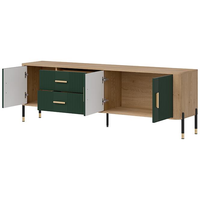 Komód Dante Rtv Dt02 Tölgy Cremona/Zöld,2