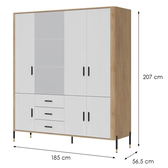 Szekrény Dante Dt17 Tölgy Cremona/Fehér,7