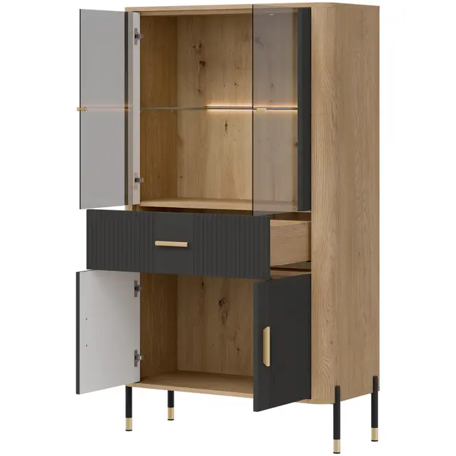 Vitrin Alacsony Dante Dt12 Tölgy Cremona/Antracit