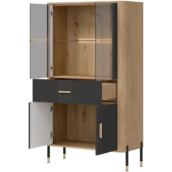 Vitrin Alacsony Dante Dt12 Tölgy Cremona/Antracit