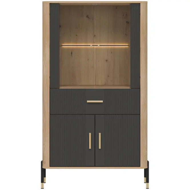 Vitrin Alacsony Dante Dt12 Tölgy Cremona/Antracit
