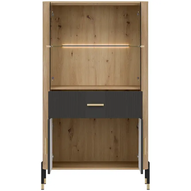 Vitrin Alacsony Dante Dt12 Tölgy Cremona/Antracit
