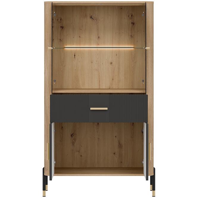 Vitrin Alacsony Dante Dt12 Tölgy Cremona/Antracit