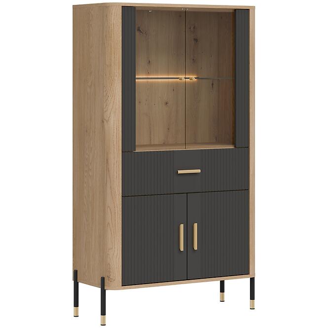 Vitrin Alacsony Dante Dt12 Tölgy Cremona/Antracit