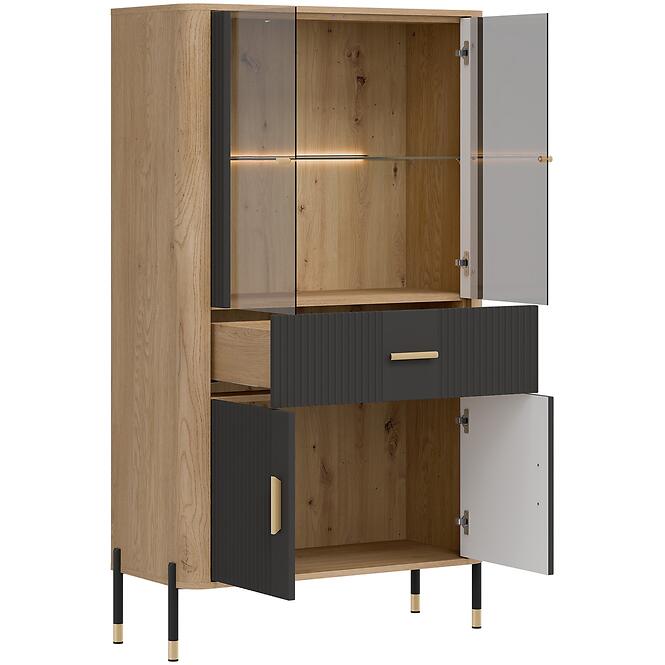 Vitrin Alacsony Dante Dt12 Tölgy Cremona/Antracit