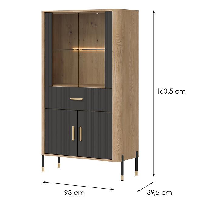 Vitrin Alacsony Dante Dt12 Tölgy Cremona/Antracit
